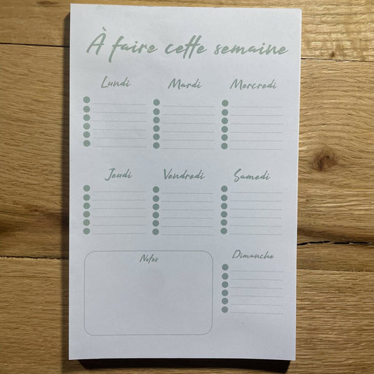 À FAIRE CETTE SEMAINE
